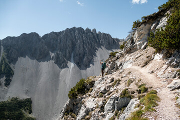 Mountaineer at Karwendel Hohenweg, Austria