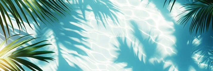 Tropical Palm Shadows on Azure Water