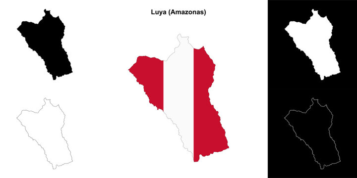 Luya province outline map set