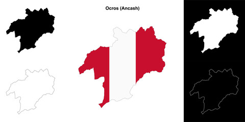 Ocros province outline map set
