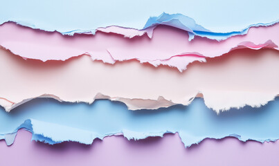 Fototapeta premium Vibrant pastel pink and blue torn paper background creates artistic textured design for creative projects