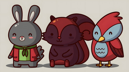 Obraz premium Illustration cute animal wildlife element teac