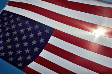 american flag waving in the wind