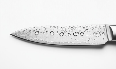 Straight-edge kitchen knife with stainless steel blade offers precision cutting performance for modern culinary excellence