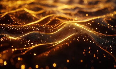 Obraz premium Intricate web of glowing data points in a futuristic network environment, symbolizing seamless global connectivity.