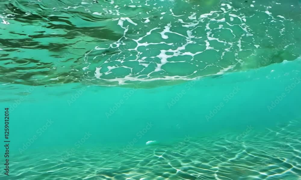 Poster blurred motion with selective focus on diverse abstract patterns of water waves.