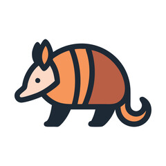 Desert wildlife armadillo icon illustration