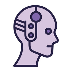 Human head with implant futuristic