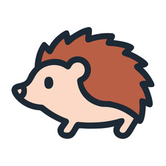 Desert wildlife hedgehog icon illustration