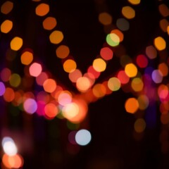 Abstract blurred colorful celebration lights shining in the darkness Bokeh light lights background bokeh abstract light bright effect shiny