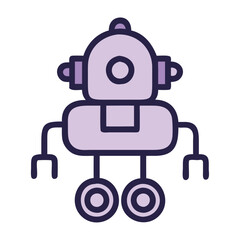 Robot with wheels and antenna futuristic design