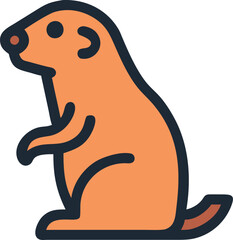 Desert wildlife prairie dog icon illustration