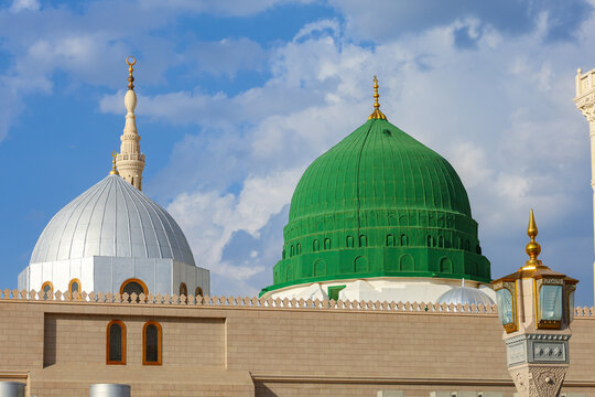 Medina, Saudi Arabia - Jan 10 2025.  Al-Masjid An-Nabawi, Prophet Mohammed Mosque - Medina