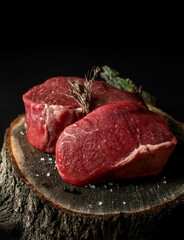 Obraz premium filet de boeuf cru, en gros plan