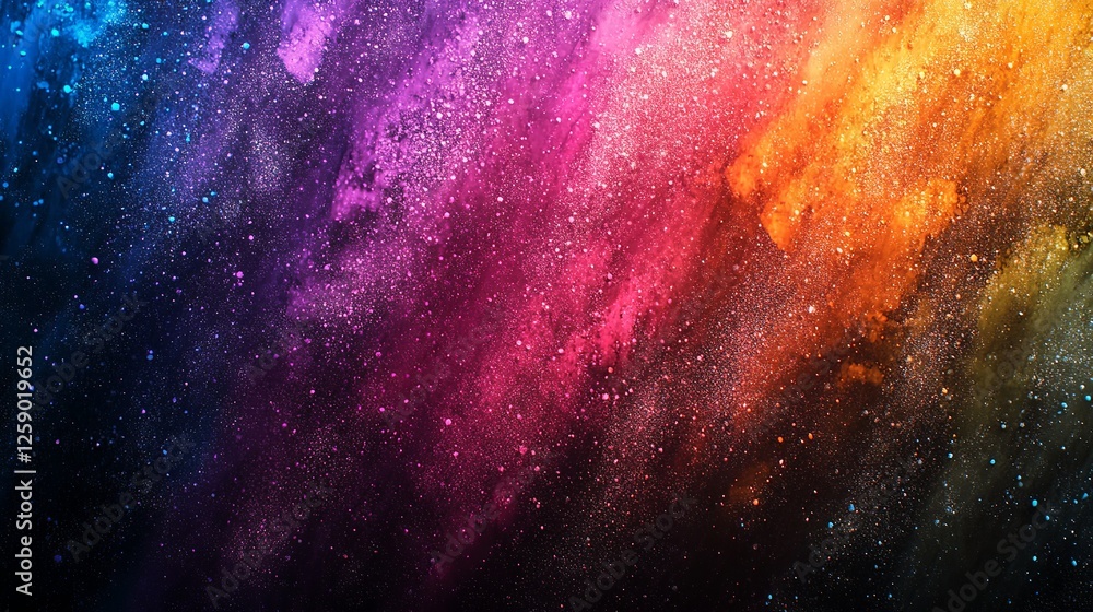 Aufkleber bright gradient background it has a small grainy surface. abstract shapes black background colorful 