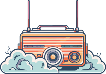 retro radio vector illustration