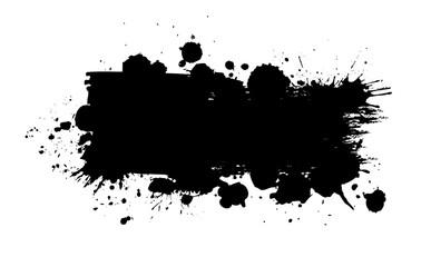 Splatter Paint Texture . Black Spray Blot of Ink. Place illustration Over any Object to Create Grungy Effect . hand drawn. Not AI, Vector.