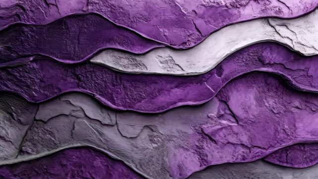 An abstract textured wall featuring bold plum purple and light gray modeling clay, creating an artistic and contemporary vibe with a tactile feel.