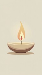 Warm light dances gently from a traditional oil lamp, creating a serene atmosphere for celebration and reflection