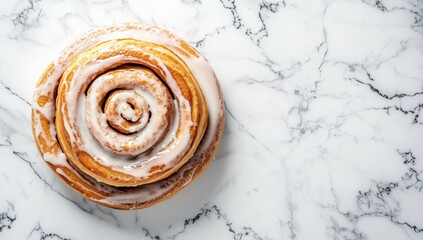 Obraz premium cinnabon on white marble table