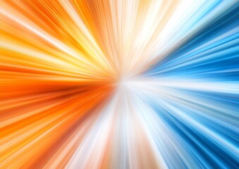 Radial motion blur, vibrant orange & blue, abstract, dynamic effect