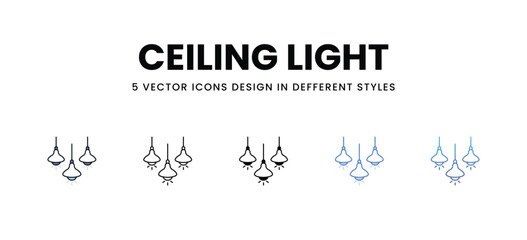 Ceiling Light vector icons set stock illustration