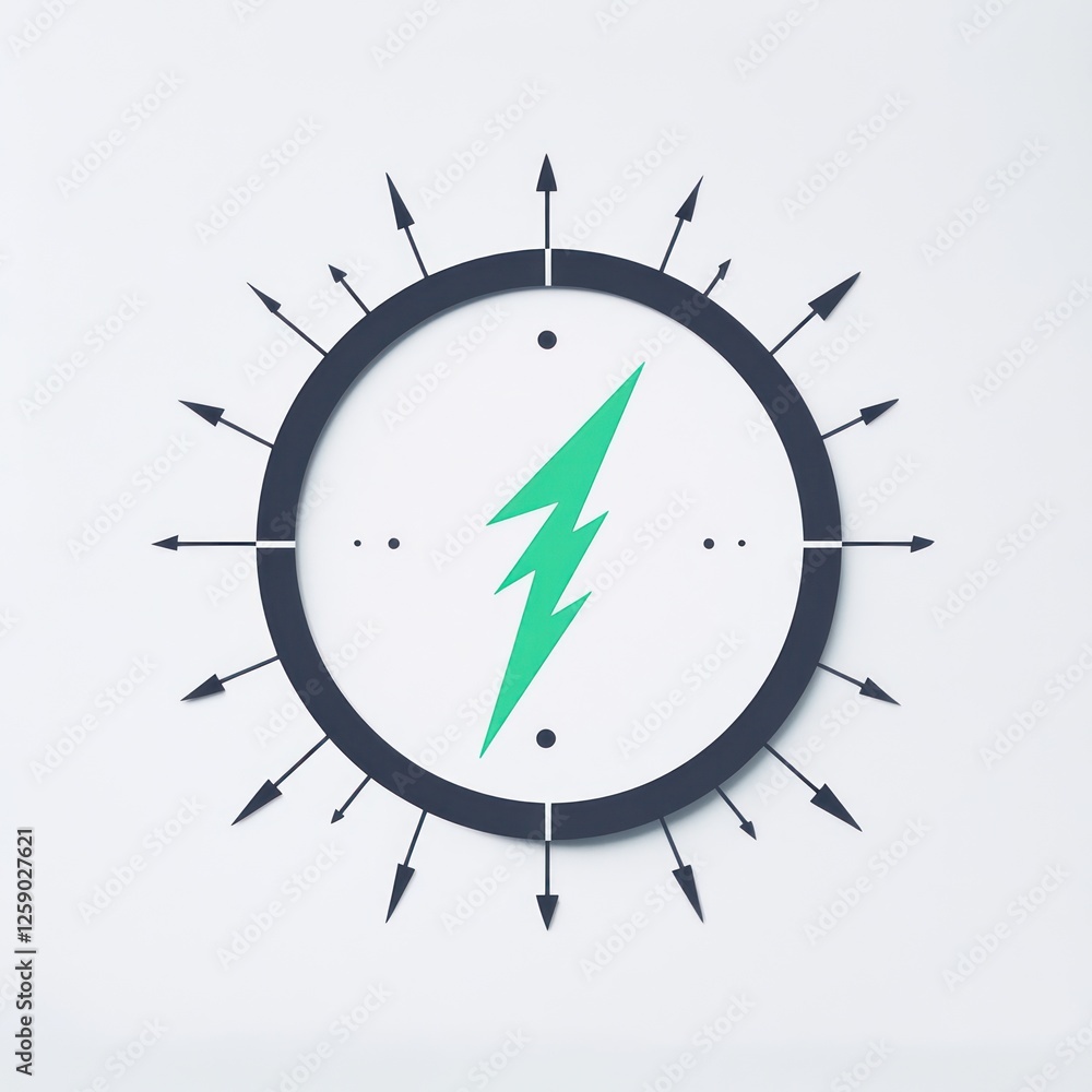 Poster abstract graphic lightning bolt icon on light background. possible use website or app design element