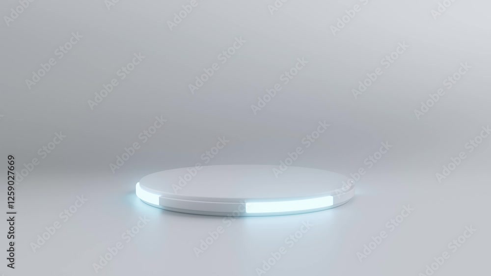 Poster 3d render podium on abstract white background. minimal clean showcase concept. empty blank with copy
