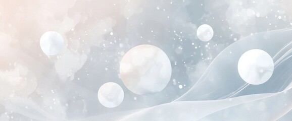 Abstract cosmic spheres floating in ethereal space