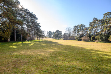 Gardens of Valtice palace, UNESCO World Heritage site in the South Moravia region in Valtice, Czech Republic
