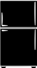 Modern Black Refrigerator Illustration