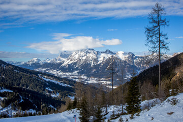 snow covered mountains