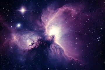 Cosmic nebula, swirling clouds of gas and dust in deep space