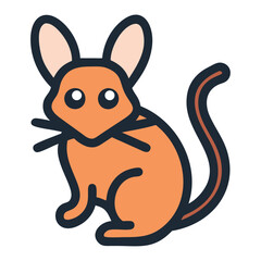 Desert wildlife desert mouse icon illustration