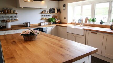 Rustic Farmhouse Kitchen Island and Countertop Design