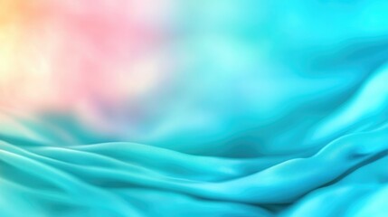 Fototapeta premium Vibrant abstract waves with soft pastel gradient background