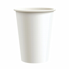 Realistic white disposable paper cup for hot or cold beverages, isolated on transparent background. Generative Ai.