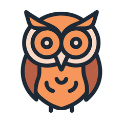 Desert wildlife owl icon illustration