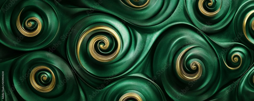 Poster swirling green patterns create a mesmerizing and intricate artistic design.