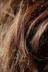Fototapeta premium Macro photography revealing texture of brown hair