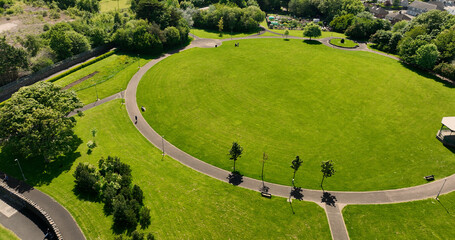Aerial view of Larne Town Park Lady Dixon Park Larne Town Co Antrim Northern Ireland