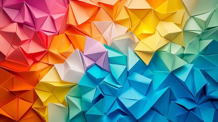 Obraz premium Colorful origami paper as abstract wallpaper background