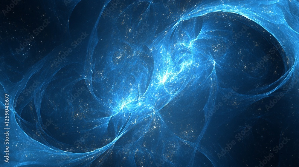 Poster captivating abstract blue sparkling particle background for creative design.