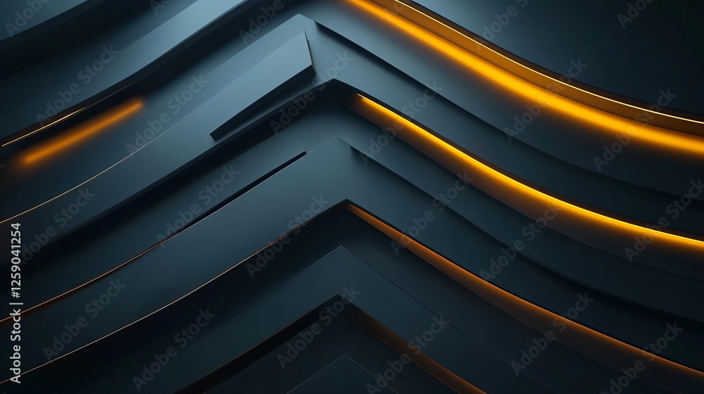 Poster diagonal golden light beams over dark background creating abstract geometric composition