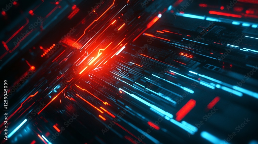 Poster futuristic technology lines background with light effect