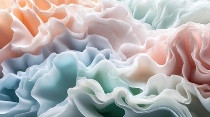 Obraz premium Pastel fabric texture with soft waves and folds.
