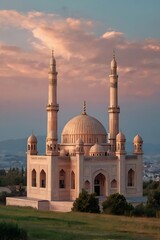 Obraz premium portrait of mosque with twilight view