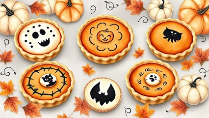 Spooky Halloween Pumpkin Pies Autumn Treats Festive Fall Baking