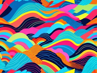 Vibrant Abstract Landscape: A Symphony of Color and Form