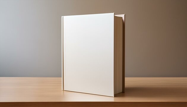 Generated image. Mockup de portada de libro en escritorio moderno con fondo neutro